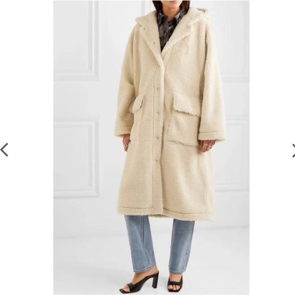 NWT Stand Studio Cream Oversized Teddy Hooded Coat - The Jessica Jacket - Picture 2 of 10